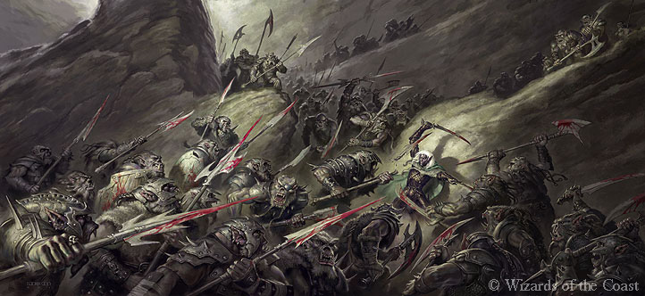 ONE THOUSAND ORCS signed Drizzt print by Todd Lockwood