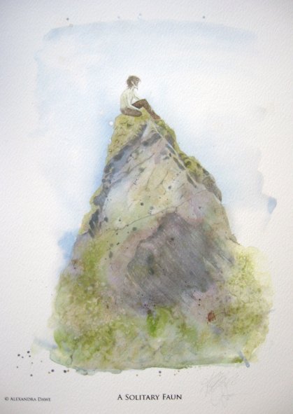 A SOLITARY FAUN large signed art print by Alexandra Dawe