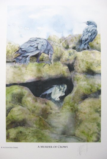 A MURDER OF CROWS large signed art print by Alexandra Dawe