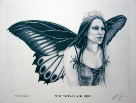 BETH THE DARK FAERY QUEEN large signed art print by Alexandra Dawe