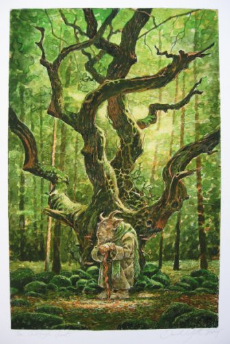 THE GIDLEIGH GOAT signed print by David Wyatt 