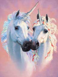 PAIR OF UNICORNS