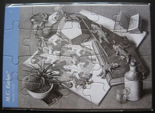 REPTILES Jigsaw Greeting Card by MC Escher