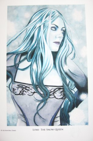 LUMI THE SNOW QUEEN large signed art print by Alexandra Dawe