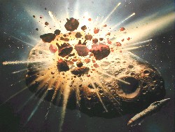 ASTEROID COLLISION by Chris Foss