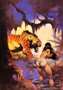ESCAPE ON VENUS by Frank Frazetta
