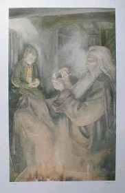 Frodo and Gandalf by Alan Lee  from Lord of The Rings by JRR Tolkien