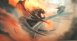 GANDALF & THE BALROG IN MORIA by John Howe