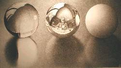 THREE SPHERES 2 by MC Escher