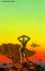 ROBOTS OF DAWN (miniprint) by Michael Whelan