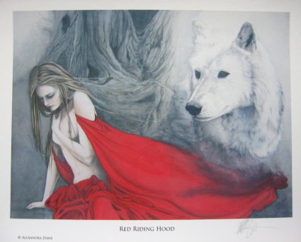 RED RIDING HOOD large signed art print by Alexandra Dawe