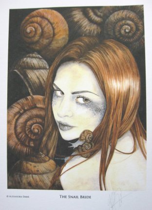 THE SNAIL BRIDE large signed art print by Alexandra Dawe